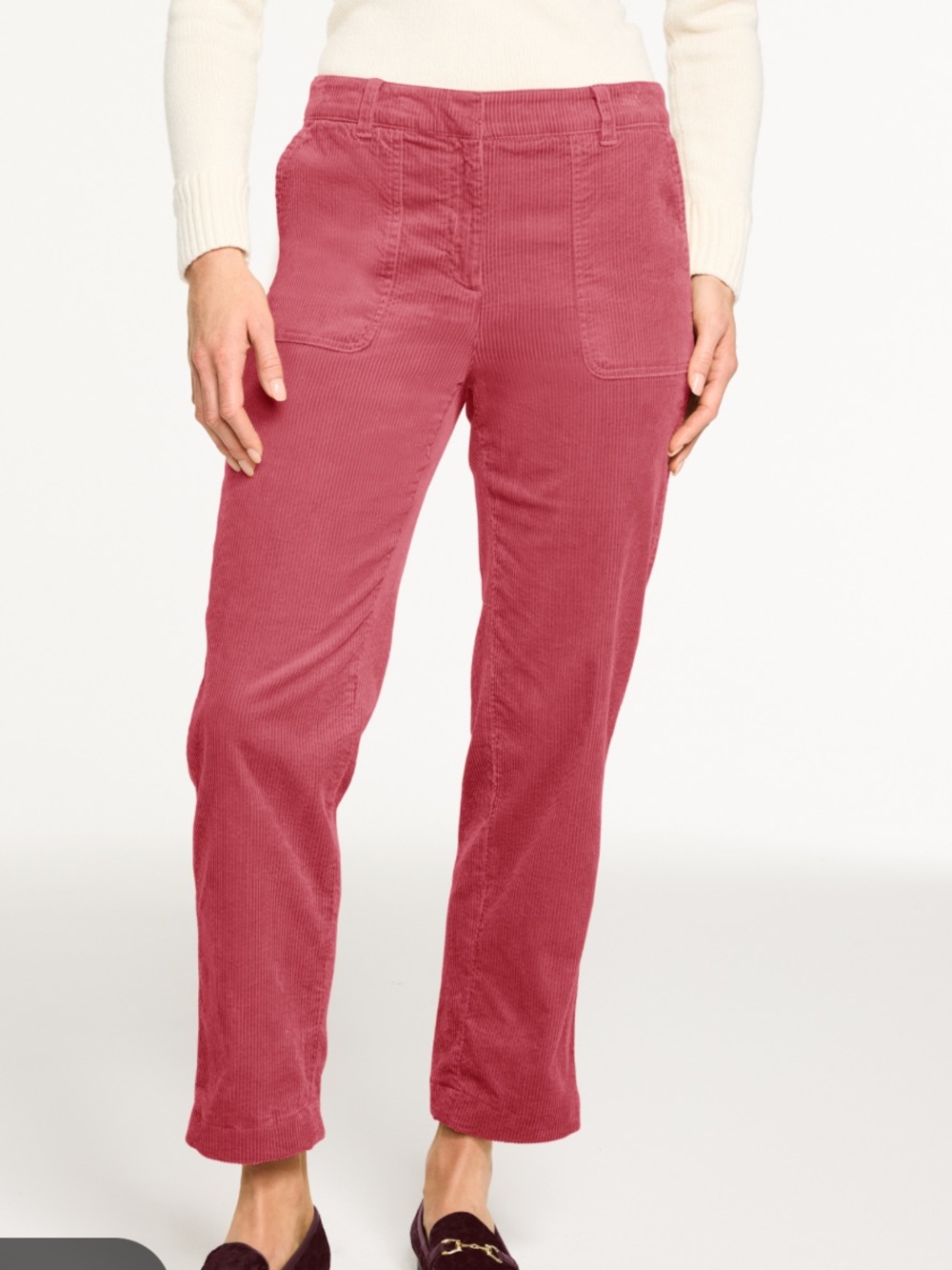 Talbots Red Maroon Corduroy Ankle Pants Size 8 P